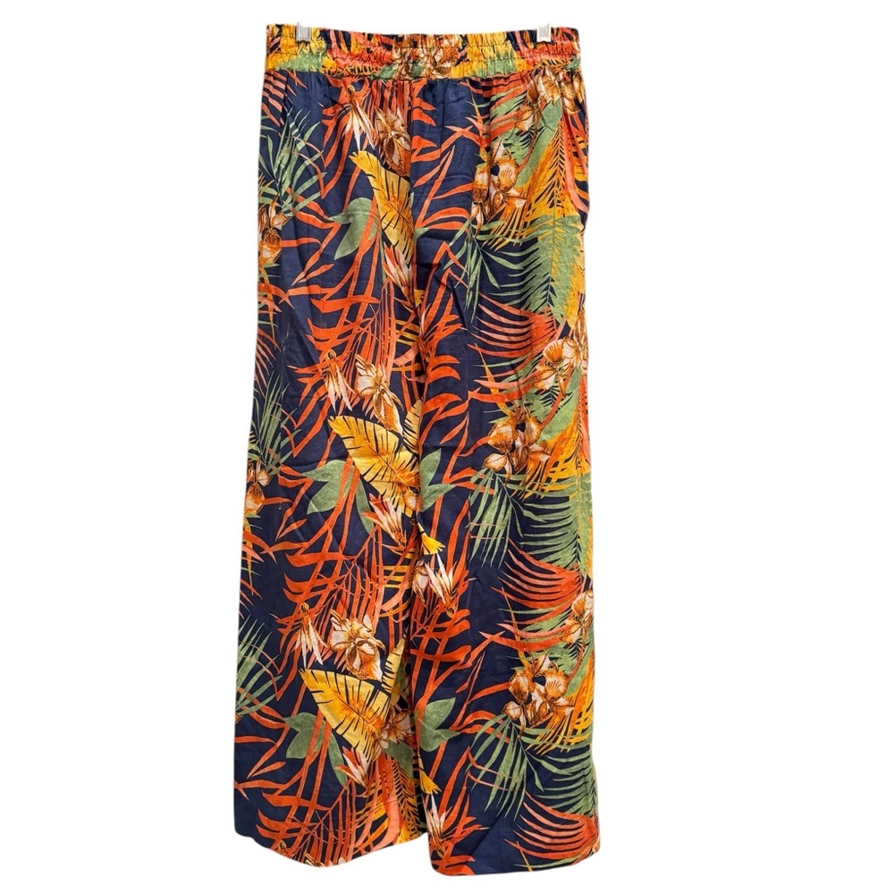 Panama Jack Size XL Tropical Hawaiian Linen Elastic Waist Pockets Pull-On Pants - Picture 2 of 6